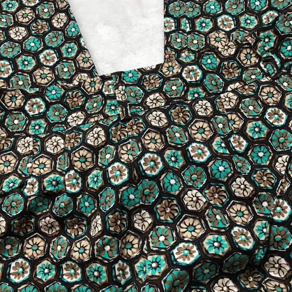 Harold's Vintage Cotton Blend Pants Women's Size 8 Retro Floral Crop Trousers - Picture 11 of 12